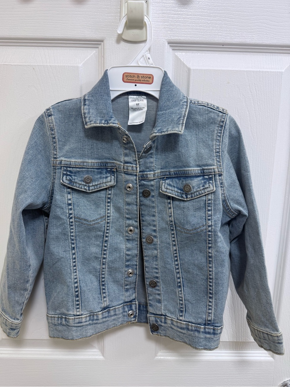okie dokie Light Blue Denim Jacket for Kids, Size 5T